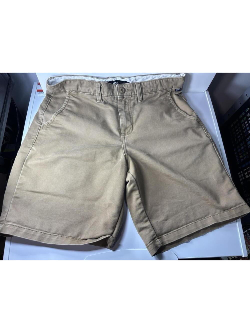 Vans Men Shorts 30 Khaki Chino Twill Skater Casual 9" Inseam Logo